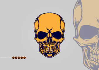Skull Head Simple Illustrations t shirt template vector