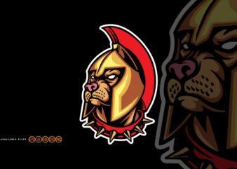 Spartan Knight Angry Bulldog Mascot Logo