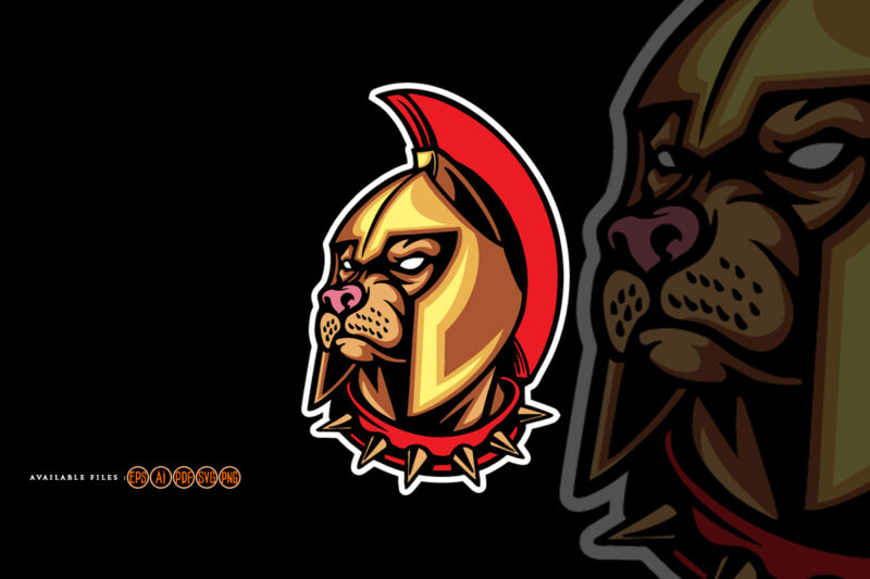 Spartan Knight Angry Bulldog Mascot Logo