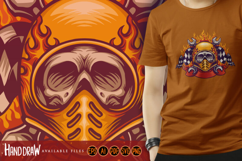 Skull bikers head logo mascot