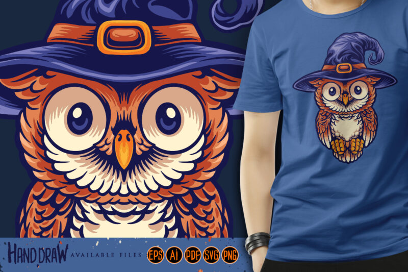 Vector illustration Halloween little and cute witch owl suit