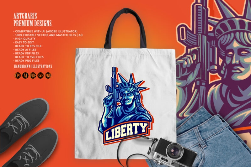 Liberty esport logo mascot gaming