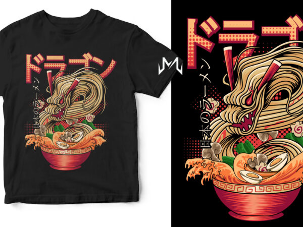 Japanese dragon ramen vector clipart