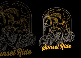 Sunset ride t-shirt design