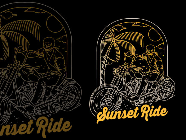 Sunset ride t-shirt design