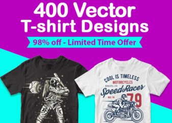 400 vector and png t-shirt designs bundle for commercial use