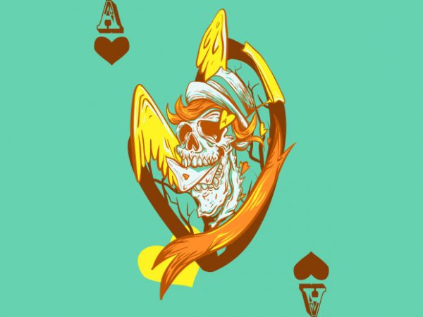 Ace of hearts tshirt design vector