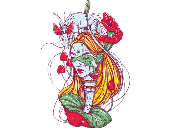 Mushrooms queen vector shirt design Mushrooms queen vector shirt design