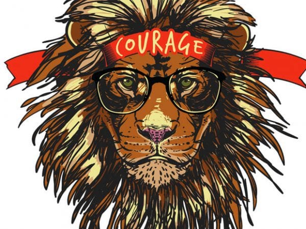 Courage vector t-shirt design for commercial use