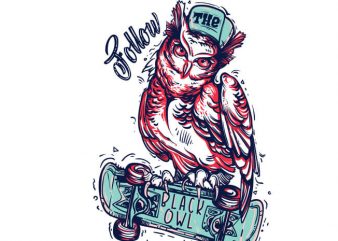 Follow the black owl buy t shirt design artwork
