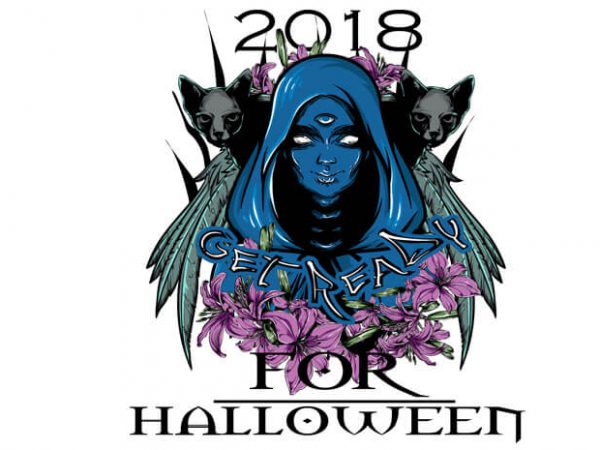 Get ready for halloween buy t shirt design for commercial use