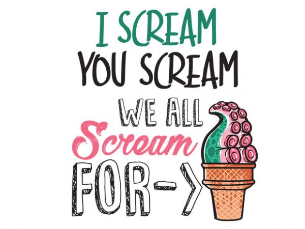 Ice cream vector t-shirt design for commercial use