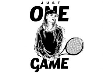 Just one game print ready shirt design