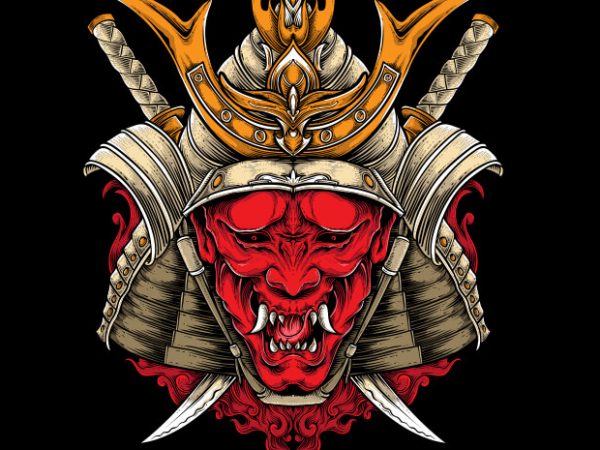 Oni samurai commercial use t-shirt design