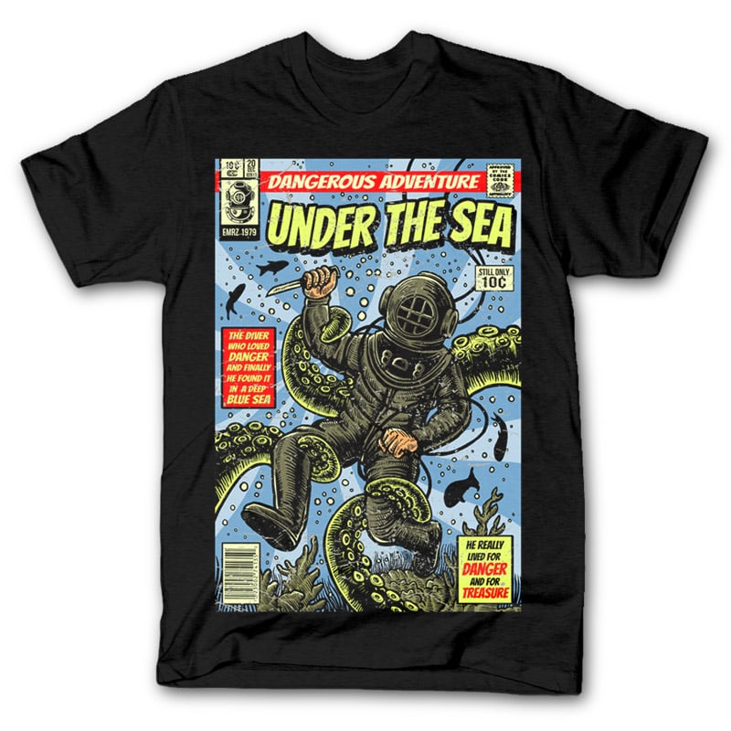 Under The Sea t shirt design t shirt designs for printful