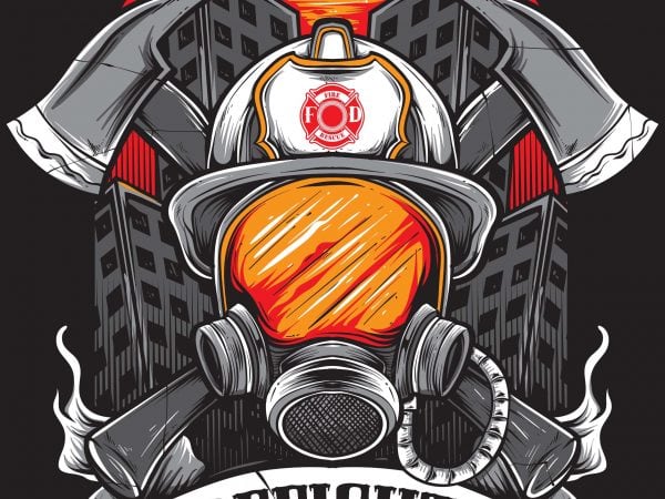 Firefighter buy t shirt design for commercial use