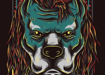 Handsome Pitbull vector t-shirt design for commercial use