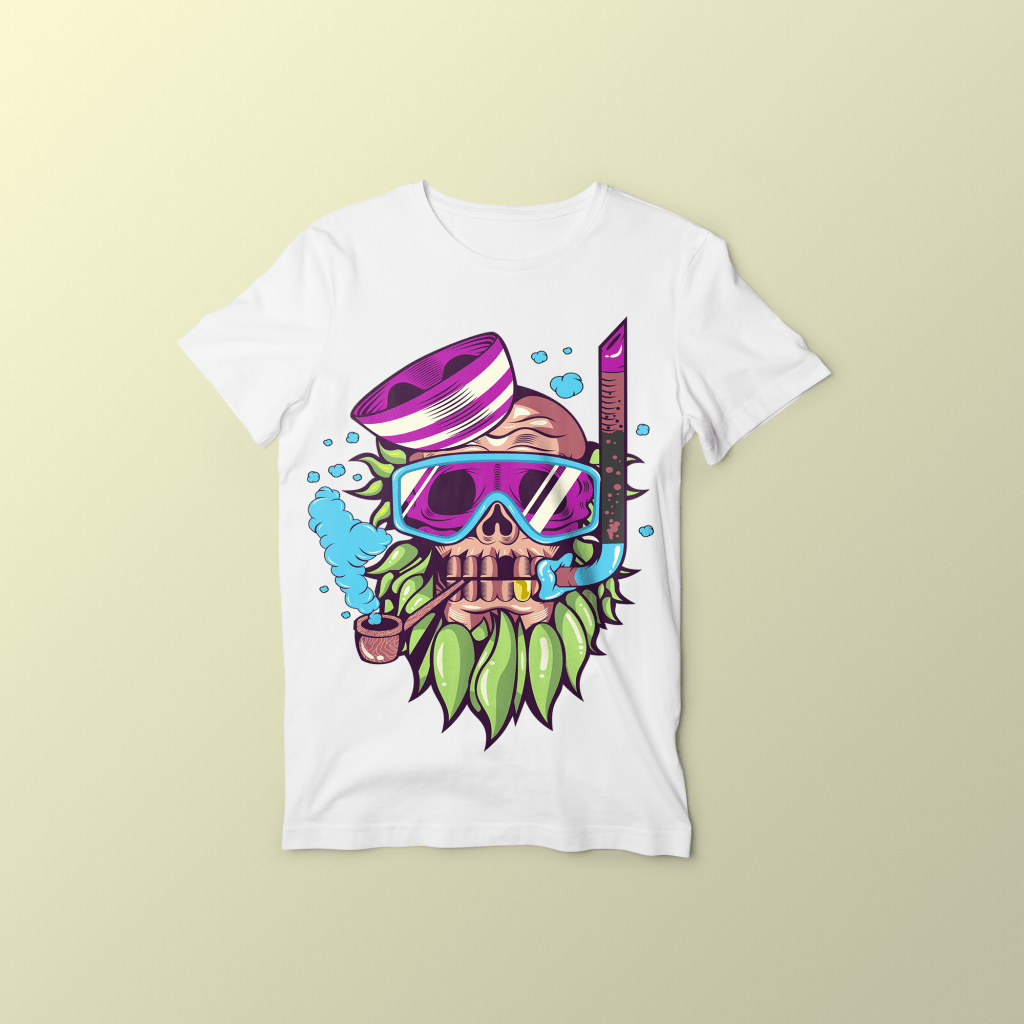 skull snorkle vector t shirt design