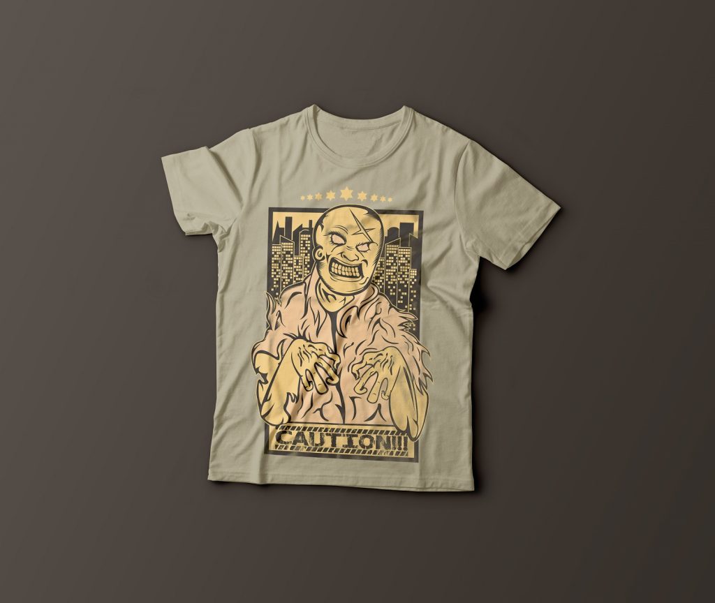 Caution Zombies vector shirt designs