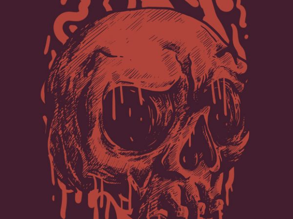 Red Head Skull vector t shirt design for download - Buy t-shirt designs