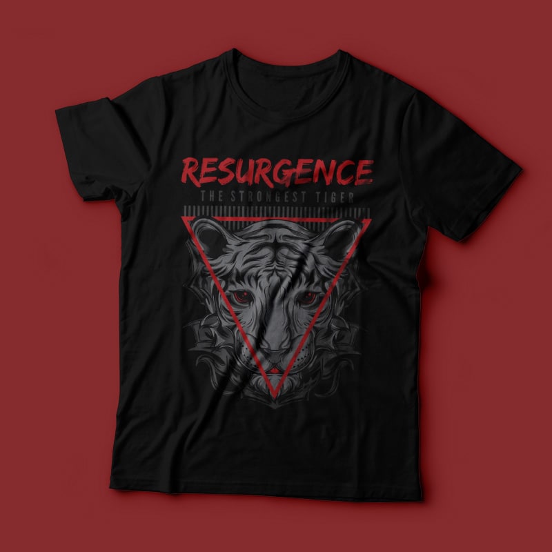 Resurgence Tiger vector t shirt design