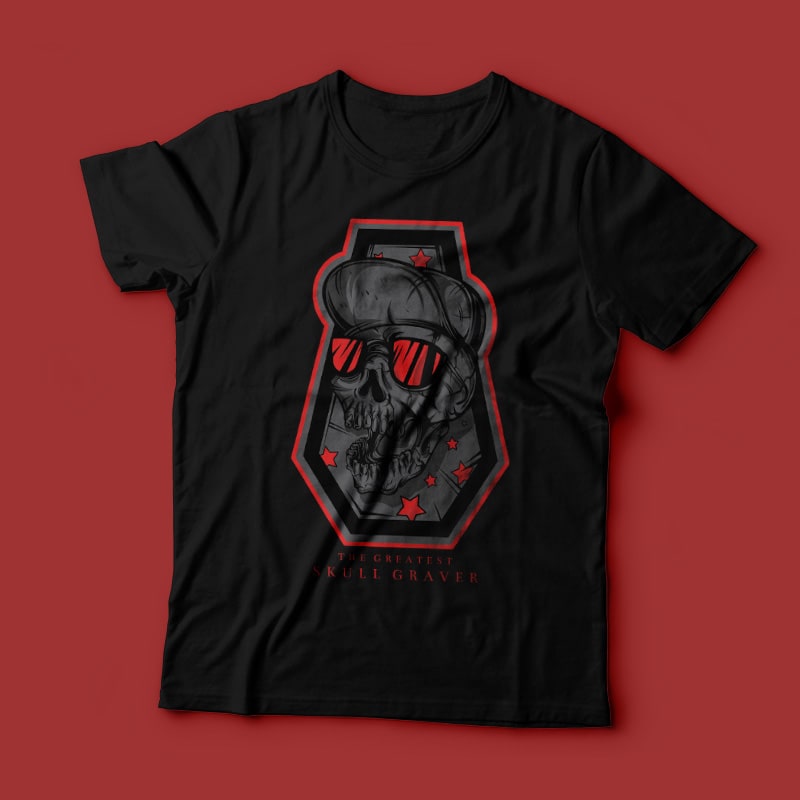Skull Graver t shirt designs for teespring